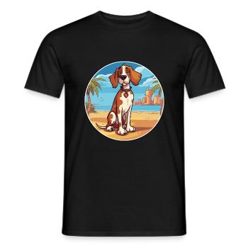 Slovensky Cuvac chien race Cartoon Kawaii Clipart - T-shirt homme - noir - Devant - AI Model Male 178 light (178cm)