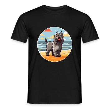Skye Terrier Dog Breed Cartoon Kawaii Clipart Dog - Men's T-Shirt - black - Front - AI Model Male 178 light (178cm)