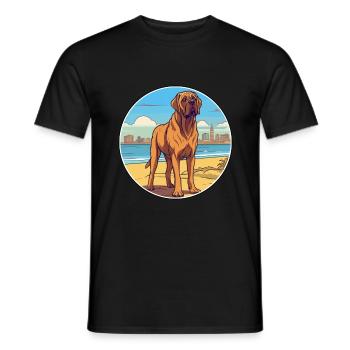 Spanish Mastiff Dog Breed Cartoon Kawaii Clipart - Men's T-Shirt - black - Front - AI Model Male 178 light (178cm)