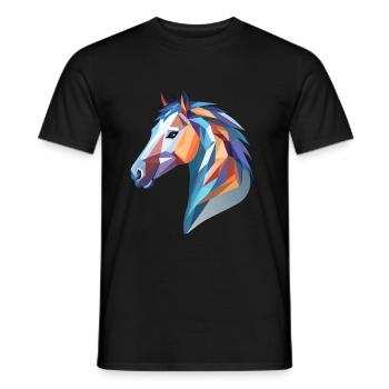 Pferdekopf - Männer T-Shirt - Schwarz - Vorne - AI Model Male 178 light (178cm)