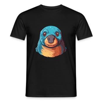Mole Colorful Watercolor Cartoon Kawaii Animal - Men's T-Shirt - black - Front - AI Model Male 178 light (178cm)