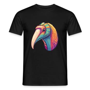 Anteater Colorful Watercolor Cartoon Kawaii Animal - Men's T-Shirt - black - Front - AI Model Male 178 light (178cm)