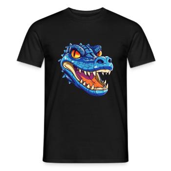 Krokodil bunte Aquarell-Karikatur Kawaii Anima - Männer T-Shirt - Schwarz - Vorne - AI Model Male 178 light (178cm)