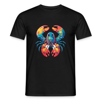 Homard Aquarelle Colorée Dessin Animé Kawaii Animal - T-shirt homme - noir - Devant - AI Model Male 178 light (178cm)