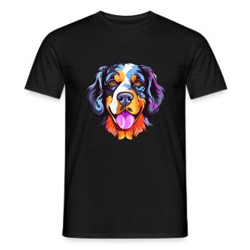 Hund Buntes Aquarell Cartoon Kawaii Tier - Männer T-Shirt - Schwarz - Vorne - AI Model Male 178 light (178cm)