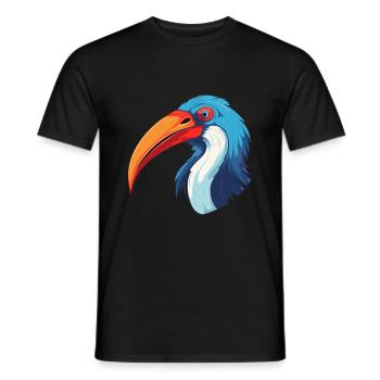 Ibis Colorful Watercolor Cartoon Kawaii Animal - Men's T-Shirt - black - Front - AI Model Male 178 light (178cm)