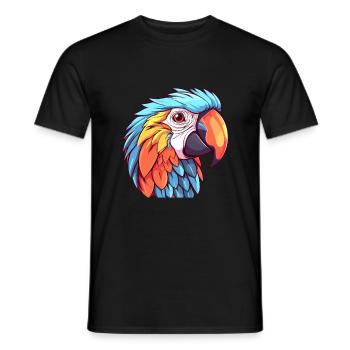 Parrot Colorful Watercolor Cartoon Kawaii Animal - Men's T-Shirt - black - Front - AI Model Male 178 light (178cm)
