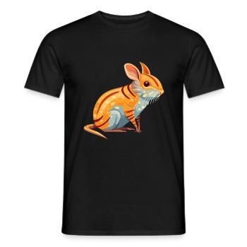Elephant Shrew Colorful Watercolor Cartoon Kawaii - Men's T-Shirt - black - Front - AI Model Male 178 light (178cm)