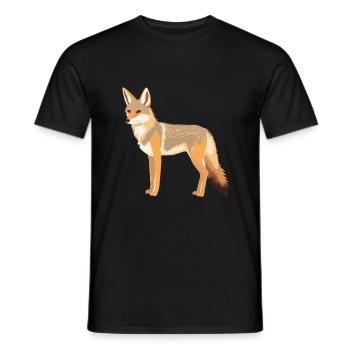 Kojote Buntes Aquarell Cartoon Kawaii Tier - Männer T-Shirt - Schwarz - Vorne - AI Model Male 178 light (178cm)