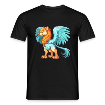 Griffin buntes Aquarell Cartoon Kawaii Tier - Männer T-Shirt - Schwarz - Vorne - AI Model Male 178 light (178cm)