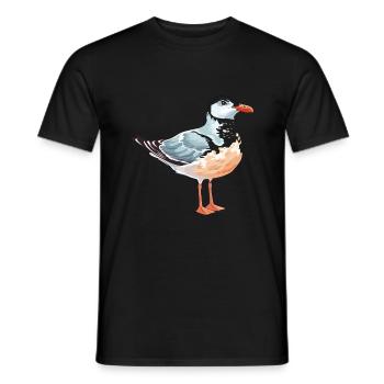 Seagull Colorful Watercolor Cartoon Kawaii Animal - Men's T-Shirt - black - Front - AI Model Male 178 light (178cm)