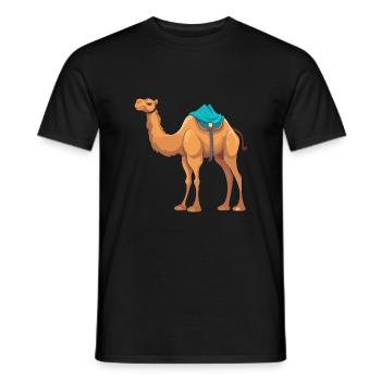 Camel Colorful Watercolor Cartoon Kawaii Animal - Men's T-Shirt - black - Front - AI Model Male 178 light (178cm)