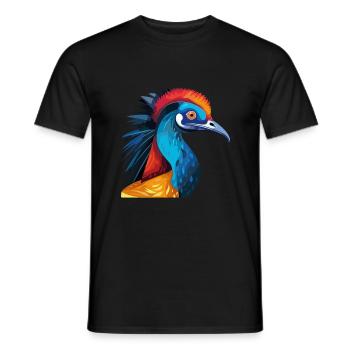 Casoar Aquarelle Colorée Dessin Animé Kawaii Anima - T-shirt homme - noir - Devant - AI Model Male 178 light (178cm)