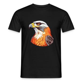 Falcon Colorful Watercolor Cartoon Kawaii Animal - Men's T-Shirt - black - Front - AI Model Male 178 light (178cm)