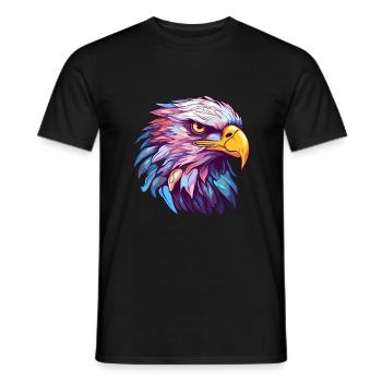 Adler Buntes Aquarell Cartoon Kawaii Tier - Männer T-Shirt - Schwarz - Vorne - AI Model Male 178 light (178cm)