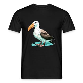 Albatross Colorful Watercolor Cartoon Kawaii Anima - Men's T-Shirt - black - Front - AI Model Male 178 light (178cm)