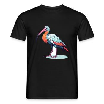 Ibis Colorful Watercolor Cartoon Kawaii Animal - Men's T-Shirt - black - Front - AI Model Male 178 light (178cm)