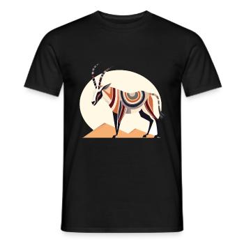 Oryx Aquarelle Colorée Dessin Animé Kawaii Animal - T-shirt homme - noir - Devant - AI Model Male 178 light (178cm)
