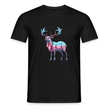 Karibu buntes Aquarell Cartoon Kawaii Tier - Männer T-Shirt - Schwarz - Vorne - AI Model Male 178 light (178cm)