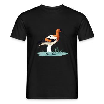 Avocet Colorful Watercolor Cartoon Kawaii Animal - Men's T-Shirt - black - Front - AI Model Male 178 light (178cm)