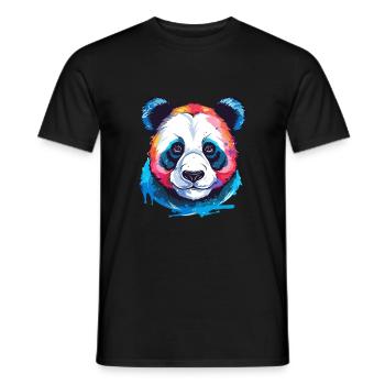 Panda Buntes Aquarell Cartoon Kawaii Tier - Männer T-Shirt - Schwarz - Vorne - AI Model Male 178 light (178cm)