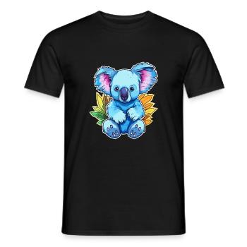 Koala Aquarelle Colorée Dessin Animé Kawaii Animal - T-shirt homme - noir - Devant - AI Model Male 178 light (178cm)