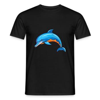 Delfin buntes Aquarell Cartoon Kawaii Tier - Männer T-Shirt - Schwarz - Vorne - AI Model Male 178 light (178cm)