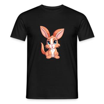 Hase buntes Aquarell Cartoon Kawaii Tier - Männer T-Shirt - Schwarz - Vorne - AI Model Male 178 light (178cm)