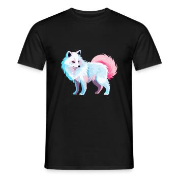 Arktisfuchs Bunte Aquarell-Karikatur Kawaii Anim - Männer T-Shirt - Schwarz - Vorne - AI Model Male 178 light (178cm)