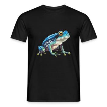 Grenouille Aquarelle Colorée Dessin Animé Kawaii Animal - T-shirt homme - noir - Devant - AI Model Male 178 light (178cm)