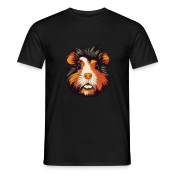 Cochon d’Inde Aquarelle Colorée Dessin Animé Kawaii Anim - T-shirt homme - noir - Devant - AI Model Male 178 light (178cm)