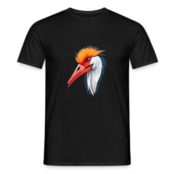 Kranich buntes Aquarell Karikatur Kawaii Tier - Männer T-Shirt - Schwarz - Vorne - AI Model Male 178 light (178cm)