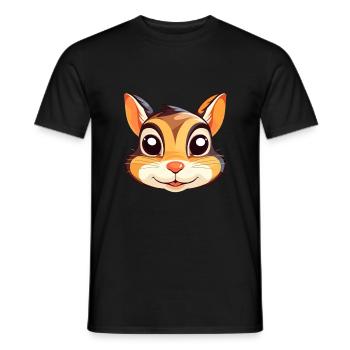 Chipmunk Colorful Watercolor Cartoon Kawaii Animal - Men's T-Shirt - black - Front - AI Model Male 178 light (178cm)