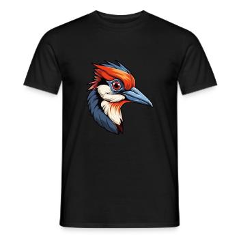 Specht bunte Aquarell-Karikatur Kawaii Anim - Männer T-Shirt - Schwarz - Vorne - AI Model Male 178 light (178cm)