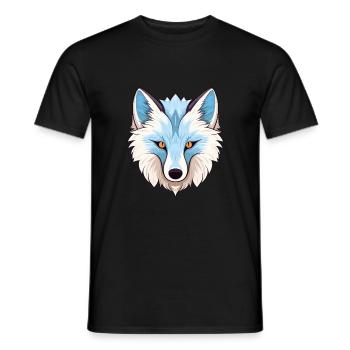 Arktisfuchs Bunte Aquarell-Karikatur Kawaii Anim - Männer T-Shirt - Schwarz - Vorne - AI Model Male 178 light (178cm)