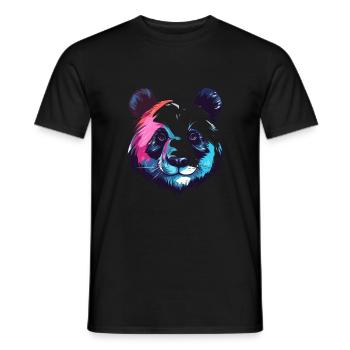 Panda Buntes Aquarell Cartoon Kawaii Tier - Männer T-Shirt - Schwarz - Vorne - AI Model Male 178 light (178cm)