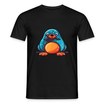 Mole Colorful Watercolor Cartoon Kawaii Animal - Men's T-Shirt - black - Front - AI Model Male 178 light (178cm)