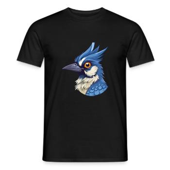 Blue Jay Colorful Watercolor Cartoon Kawaii Animal - Men's T-Shirt - black - Front - AI Model Male 178 light (178cm)