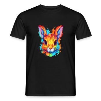 Squirrel Colorful Watercolor Cartoon Kawaii Animal - Men's T-Shirt - black - Front - AI Model Male 178 light (178cm)