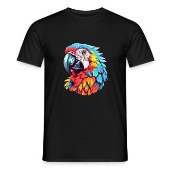 Papagei buntes Aquarell Cartoon Kawaii Tier - Männer T-Shirt - Schwarz - Vorne - AI Model Male 178 light (178cm)