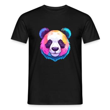 Panda Buntes Aquarell Cartoon Kawaii Tier - Männer T-Shirt - Schwarz - Vorne - AI Model Male 178 light (178cm)