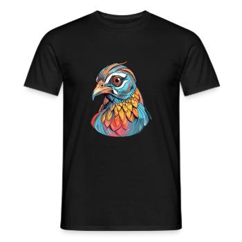 Rebhuhn bunte Aquarell-Karikatur Kawaii Anima - Männer T-Shirt - Schwarz - Vorne - AI Model Male 178 light (178cm)