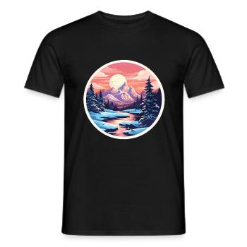 Parc National Hiver Neige - T-shirt homme - noir - Devant - AI Model Male 178 light (178cm)