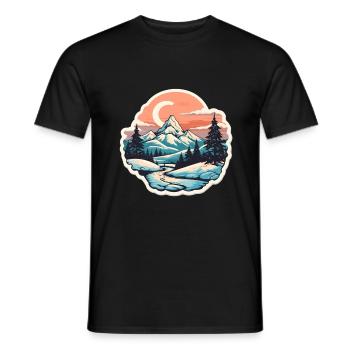 Parc National Hiver Neige - T-shirt homme - noir - Devant - AI Model Male 178 light (178cm)