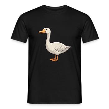 Oie mignon dessin animé kawaii aquarelle animal animal de compagnie - T-shirt homme - noir - Devant - AI Model Male 178 light (178cm)