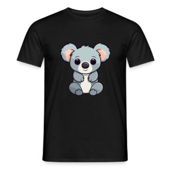 Koala Cute Cartoon Kawaii Watercolor Animal Pet - Men's T-Shirt - black - Front - AI Model Male 178 light (178cm)