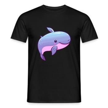 Wal Niedliche Karikatur Kawaii Aquarell Tier Haustier - Männer T-Shirt - Schwarz - Vorne - AI Model Male 178 light (178cm)