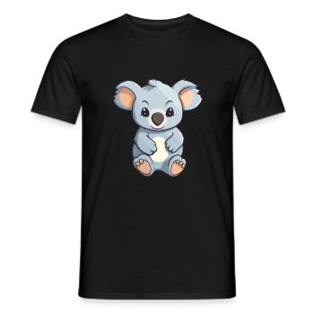 Koala Cute Cartoon Kawaii Watercolor Animal Pet - Men's T-Shirt - black - Front - AI Model Male 178 light (178cm)