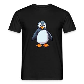 Pinguin Niedliche Karikatur Kawaii Aquarell Tier Haustier - Männer T-Shirt - Schwarz - Vorne - AI Model Male 178 light (178cm)