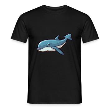 Wal Niedliche Karikatur Kawaii Aquarell Tier Haustier - Männer T-Shirt - Schwarz - Vorne - AI Model Male 178 light (178cm)
